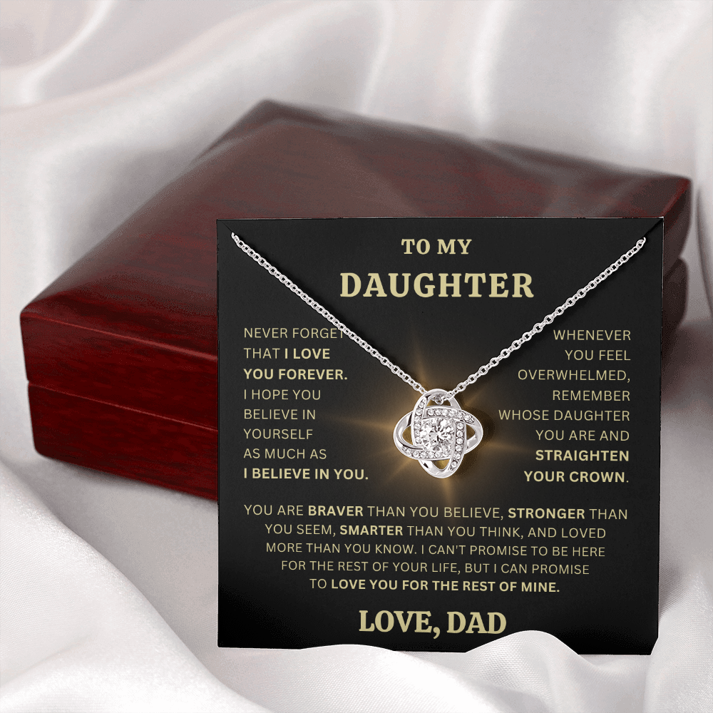To My Dearest Daughter - Love Knot Necklace