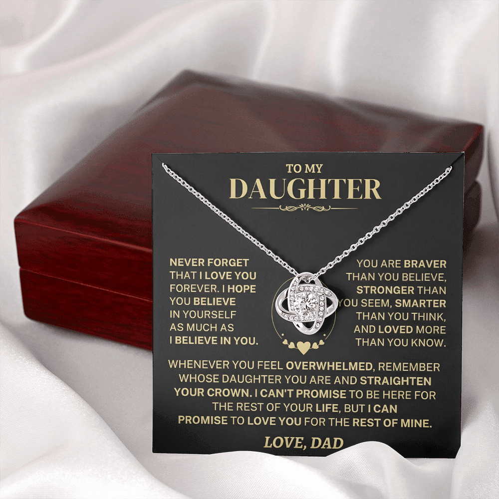 To My Daughter – A Father’s Eternal Love Knot Necklace