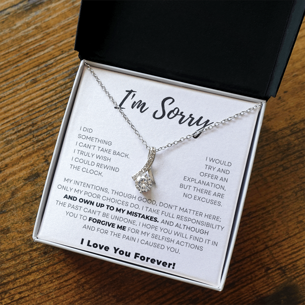 Alluring Beauty Necklace – Soulmate Apology Gift with Sparkling Cubic Zirconia Pendant