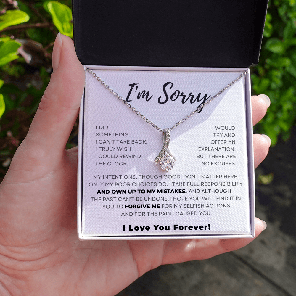Alluring Beauty Necklace – Soulmate Apology Gift with Sparkling Cubic Zirconia Pendant