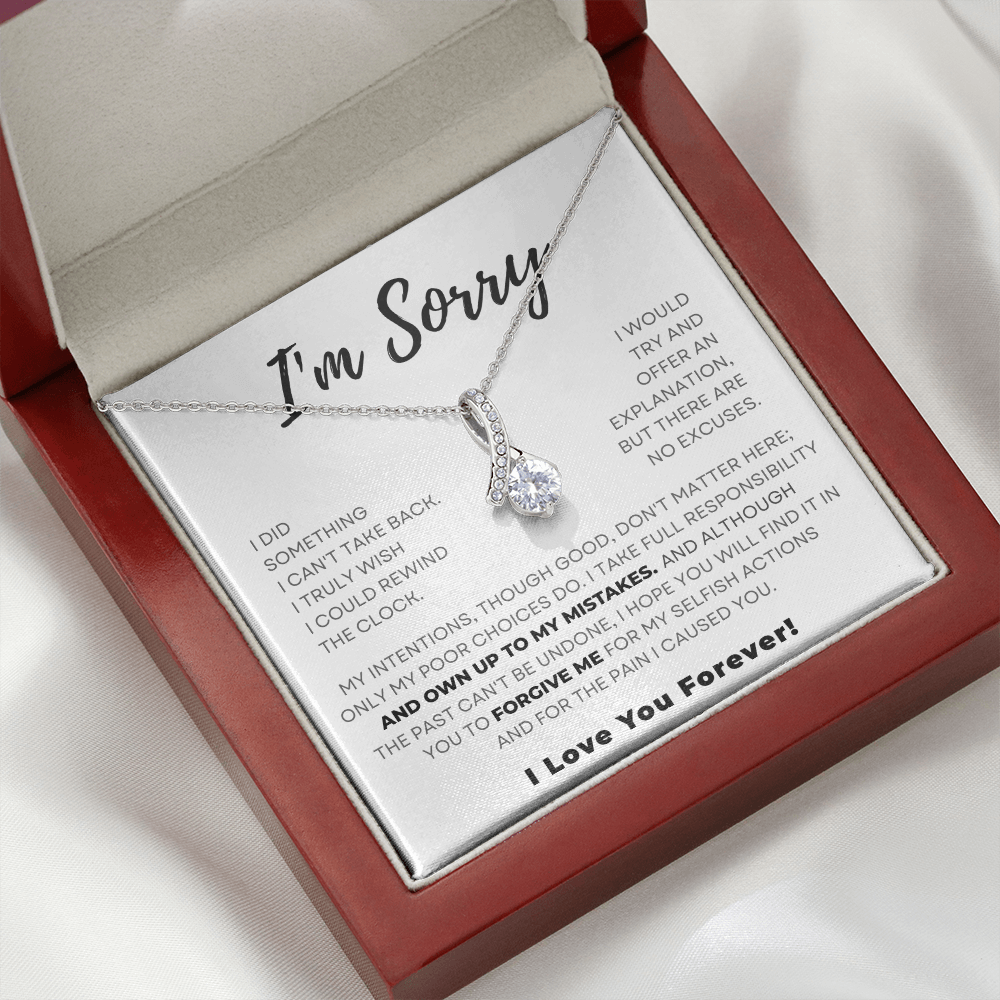 Alluring Beauty Necklace – Soulmate Apology Gift with Sparkling Cubic Zirconia Pendant