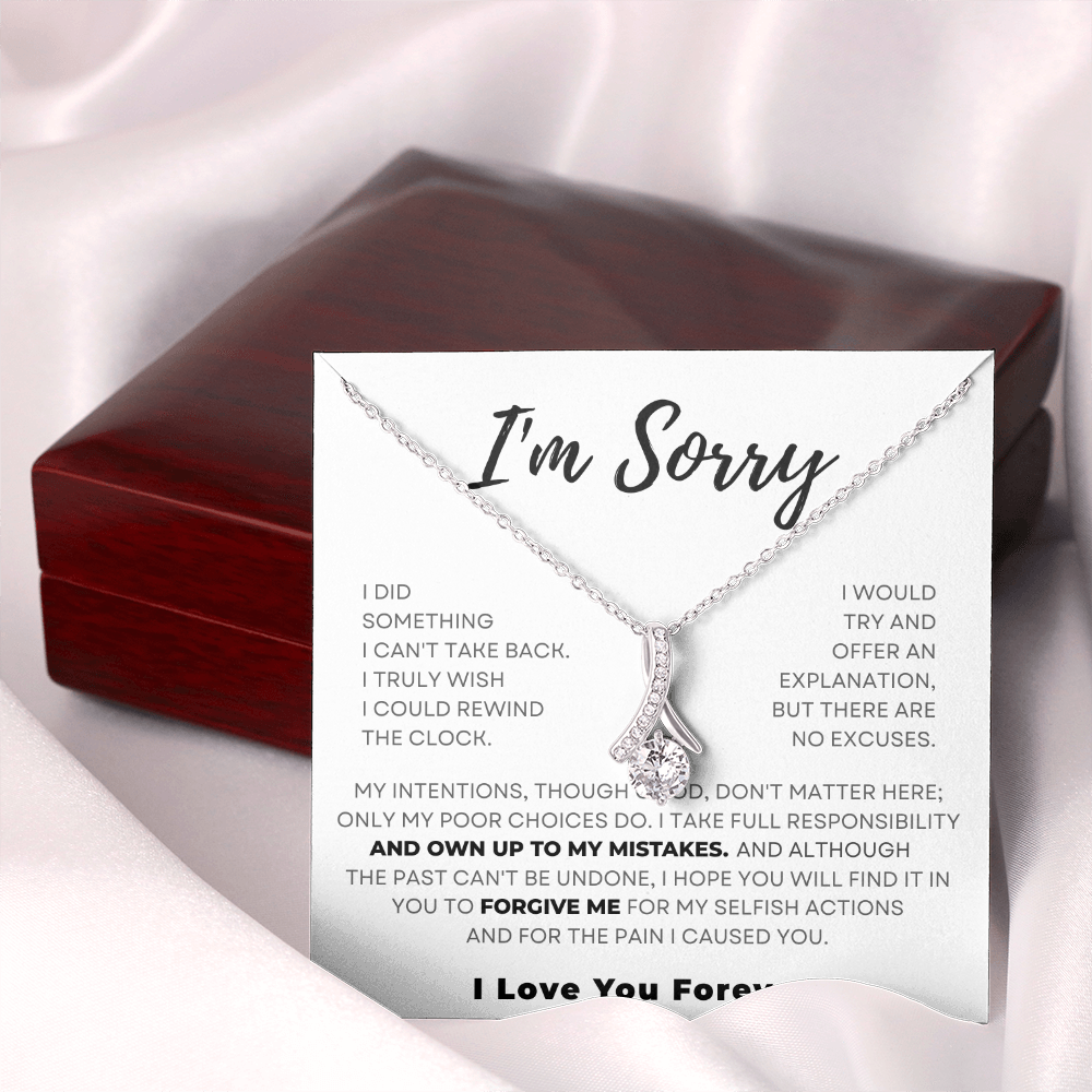 Alluring Beauty Necklace – Soulmate Apology Gift with Sparkling Cubic Zirconia Pendant