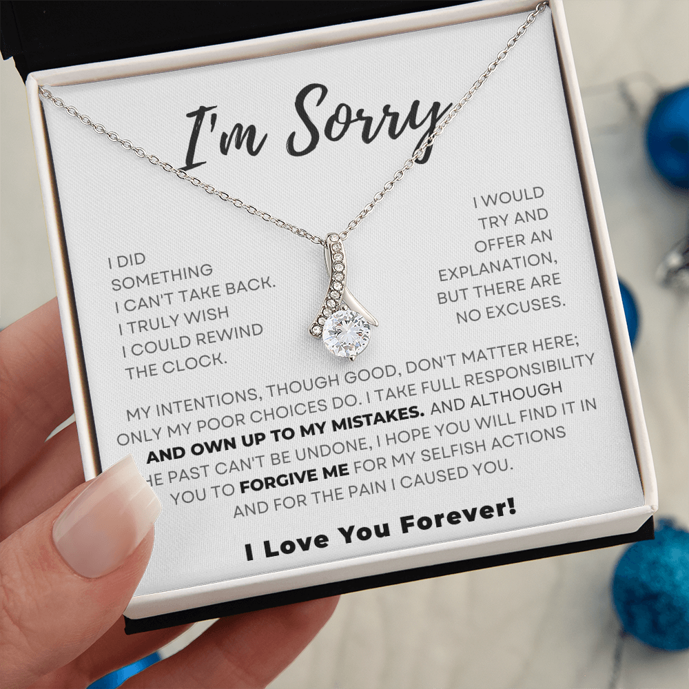 Alluring Beauty Necklace – Soulmate Apology Gift with Sparkling Cubic Zirconia Pendant