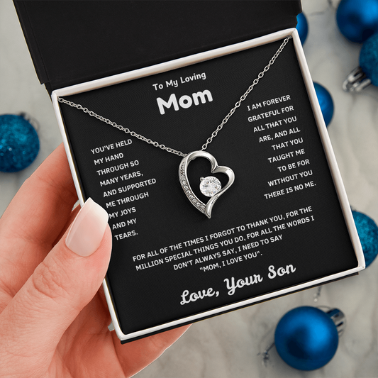 Forever Love Necklace for Mom – Premium CZ Stone Pendant, Unbreakable Bond Gift