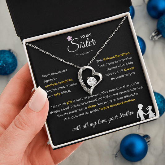 Raksha Bandhan Gift for Sister from Brother – Forever Love Necklace – Unbreakable Bond Jewelry