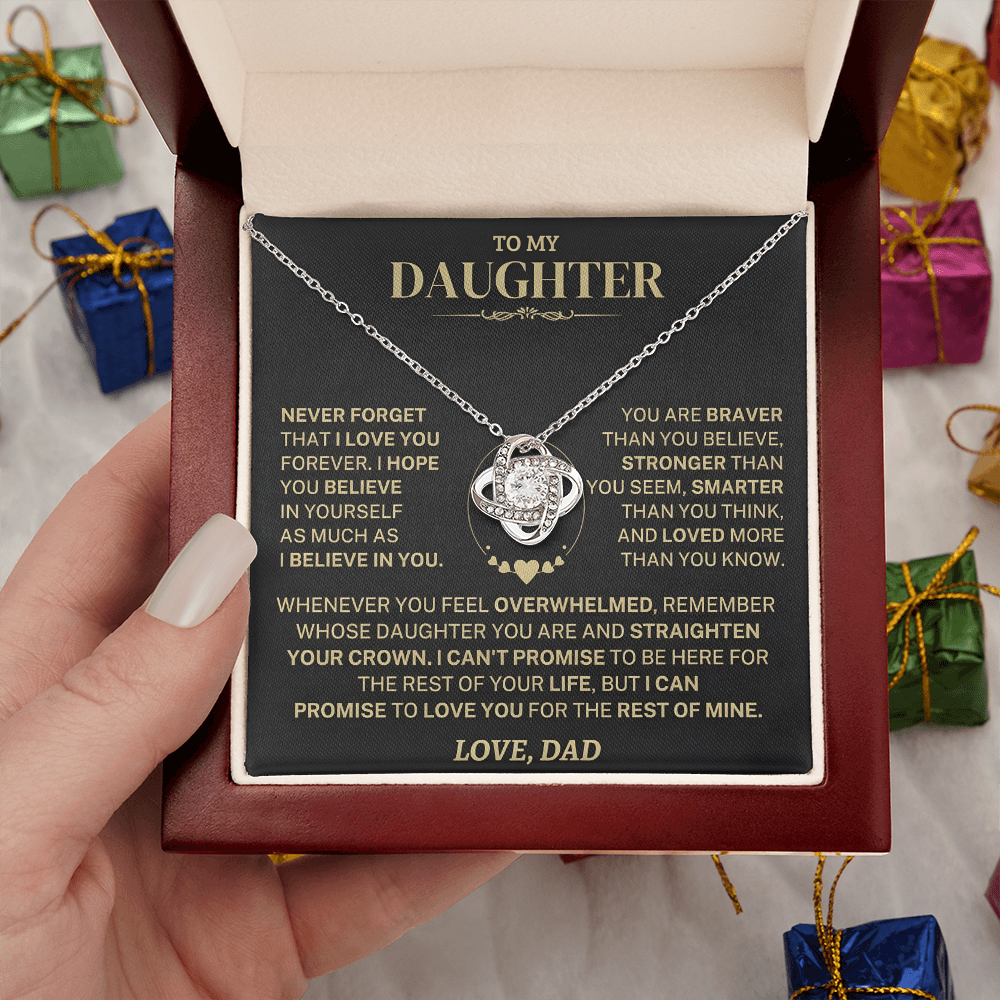 To My Daughter – A Father’s Eternal Love Knot Necklace