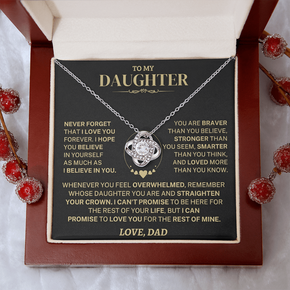 To My Daughter – A Father’s Eternal Love Knot Necklace