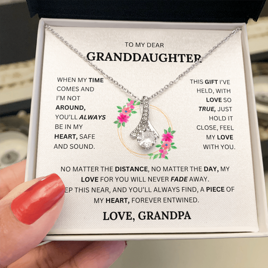 Alluring Beauty Necklace – Elegant CZ Pendant for Granddaughter, Timeless Gift from Grandpa