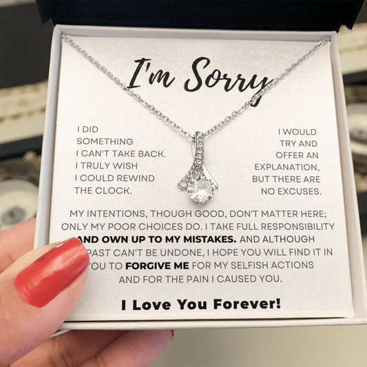 Alluring Beauty Necklace – Soulmate Apology Gift with Sparkling Cubic Zirconia Pendant