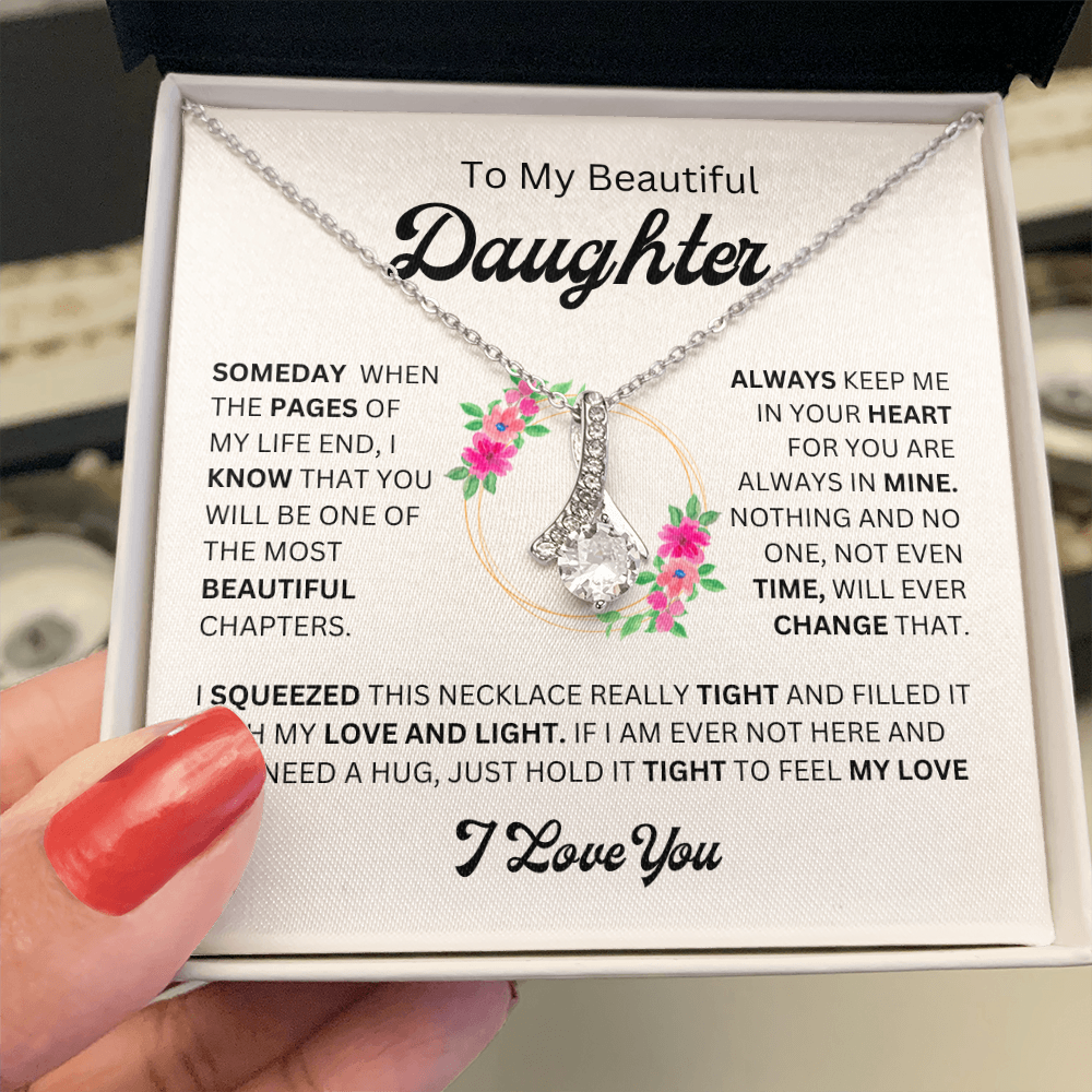 Alluring Beauty Necklace for Daughter – Infinity Love Pendant with Premium CZ Stones | Gift from Parents