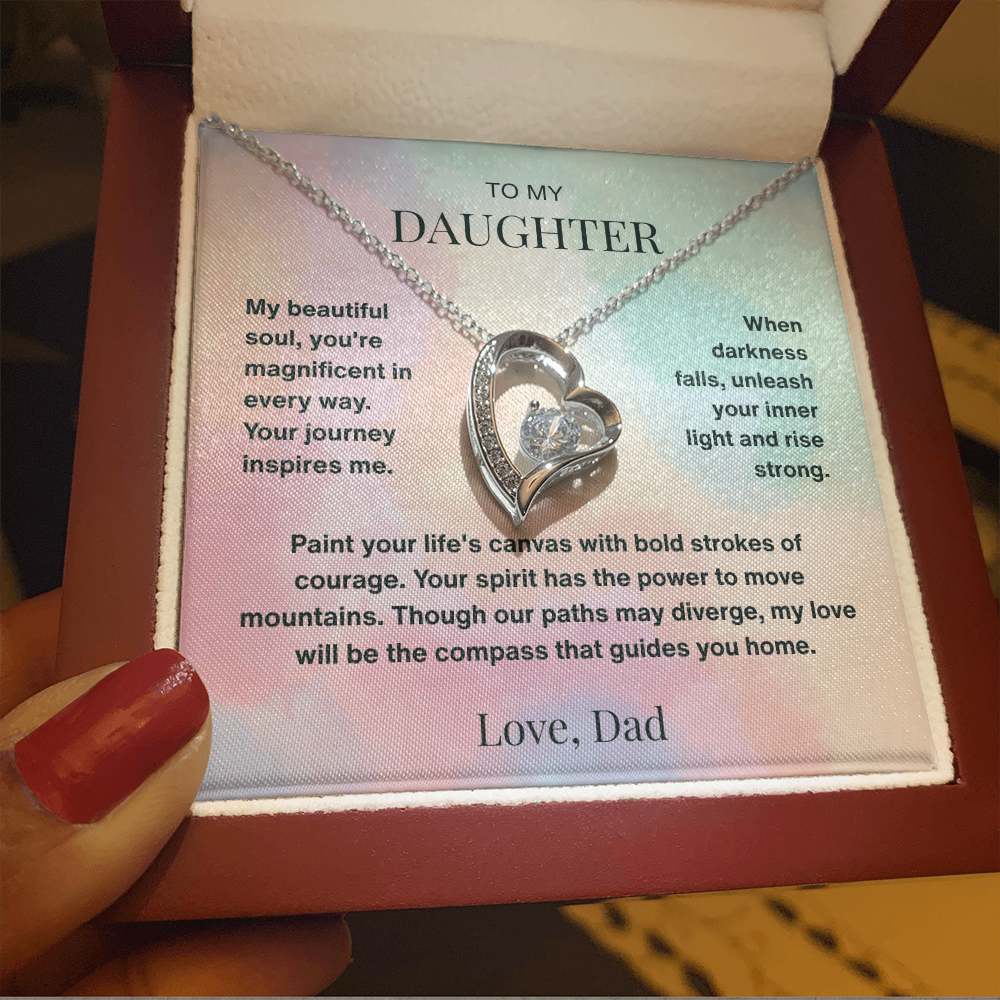 To My Dearest Daughter Forever Love Necklace From Dad - Endless Love