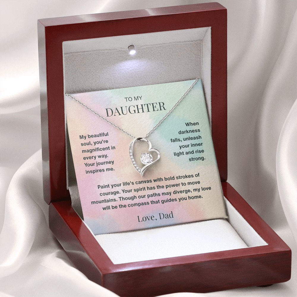 To My Dearest Daughter Forever Love Necklace From Dad - Endless Love