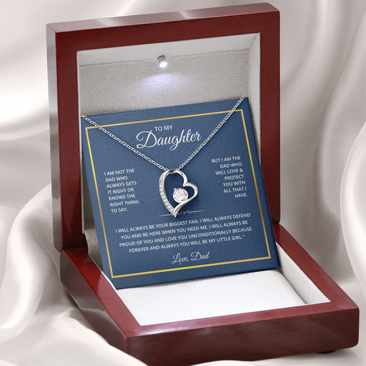 To My Daughter Necklace From Dad With Heartfelt Message - Forever Love Necklace