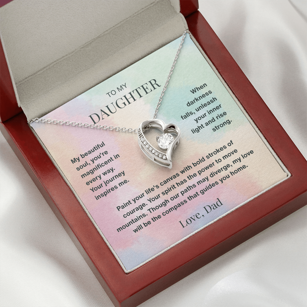 To My Dearest Daughter Forever Love Necklace From Dad - Endless Love