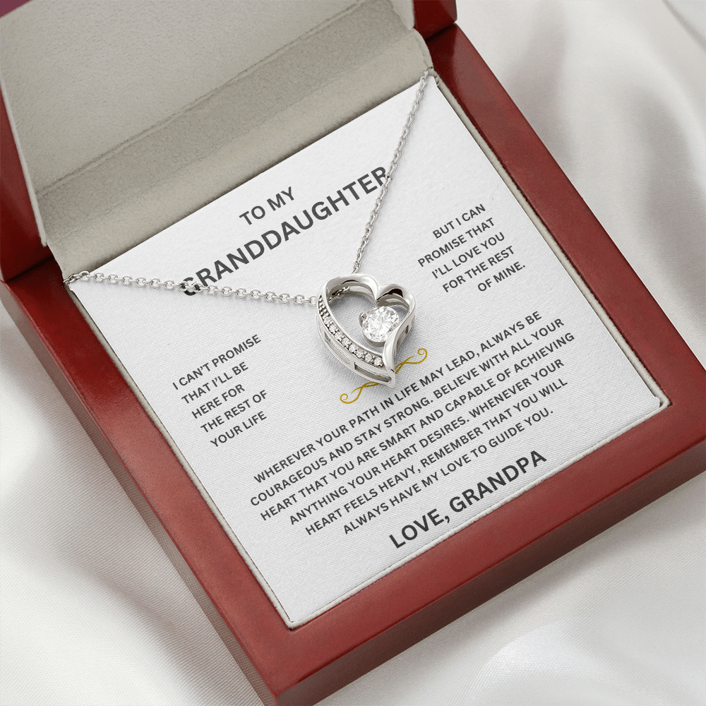 Heart Necklace for Granddaughter – Symbol of Love and Connection – Premium CZ Stones – Gift from Grandpa