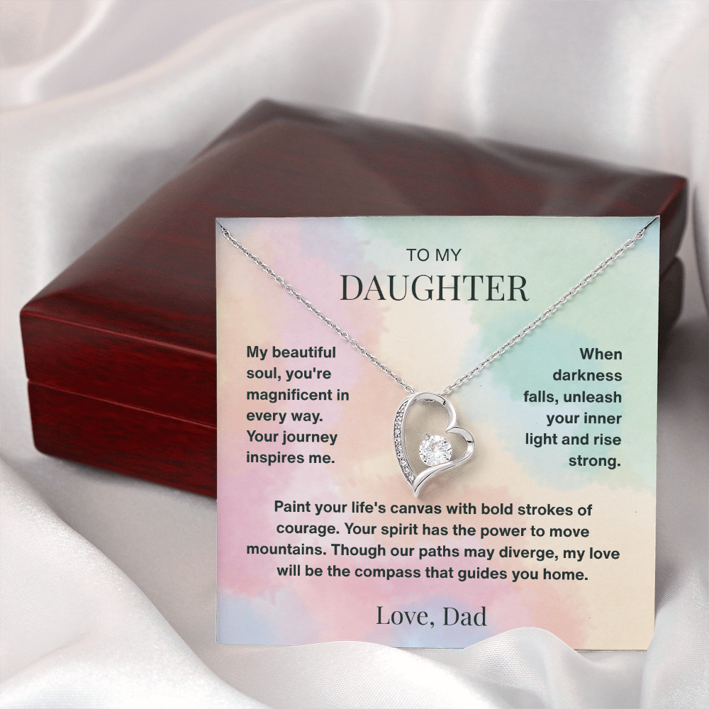 To My Dearest Daughter Forever Love Necklace From Dad - Endless Love
