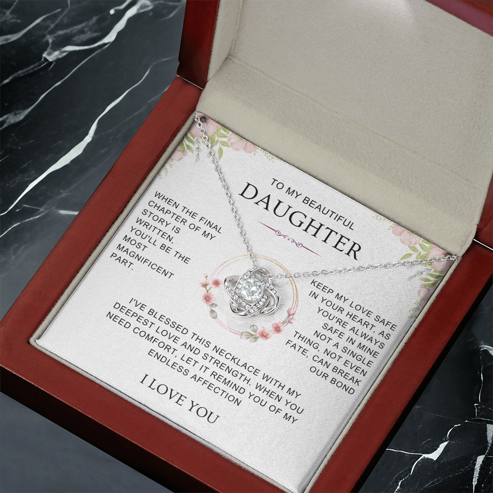 Daughter Endless Love - Love Knot Necklace Gift
