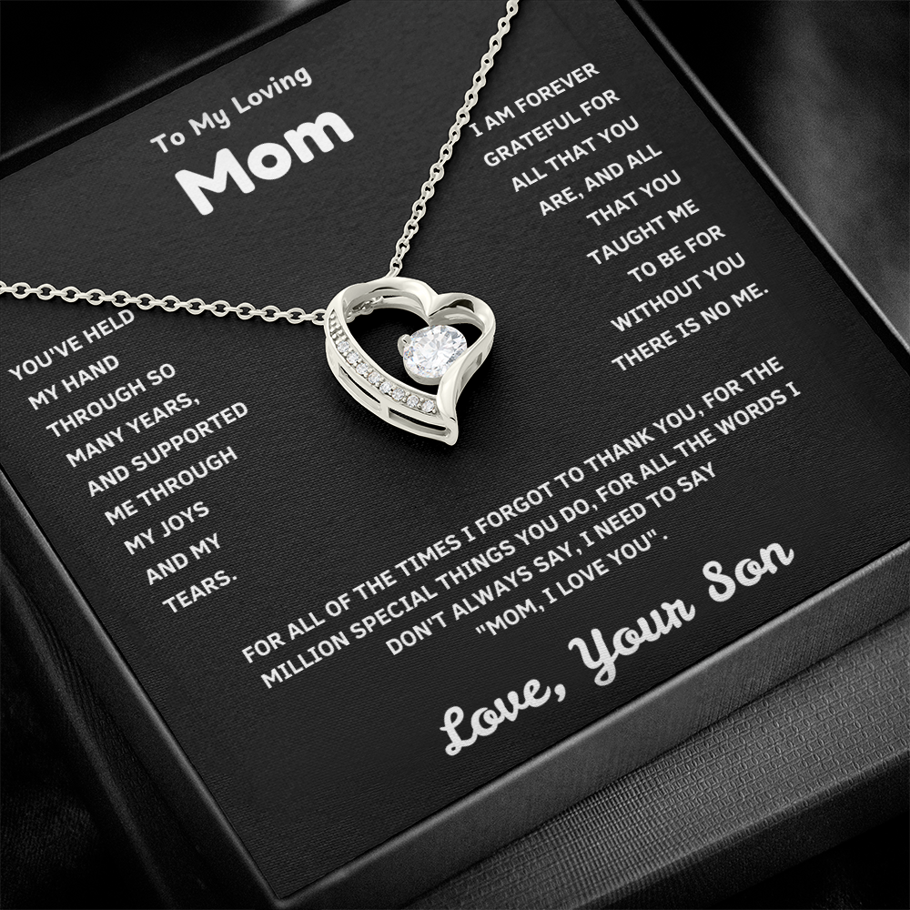 Forever Love Necklace for Mom – Premium CZ Stone Pendant, Unbreakable Bond Gift