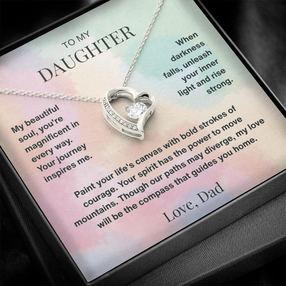 To My Dearest Daughter Forever Love Necklace From Dad - Endless Love
