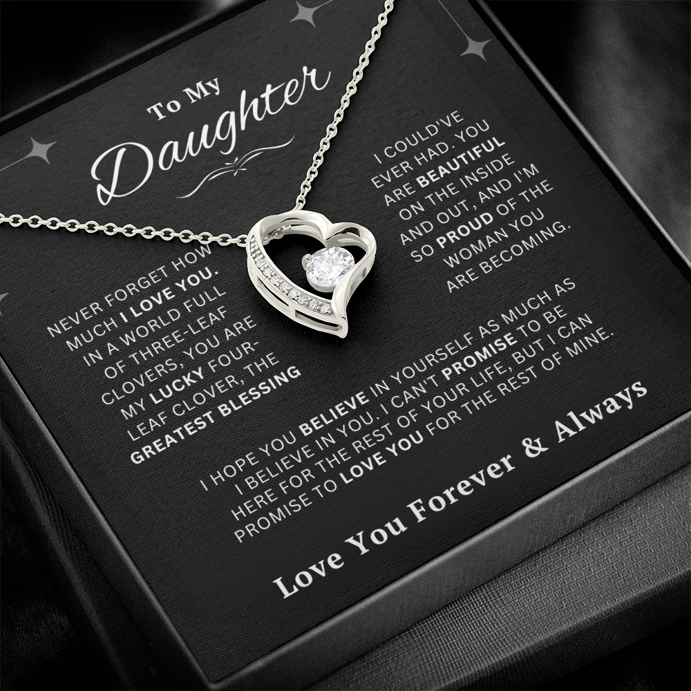 [New Collection] To My Daughter - Forever Heart Necklace