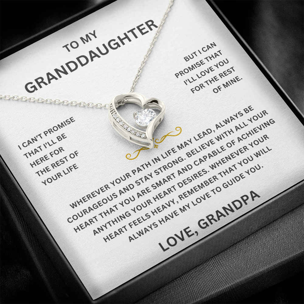 Heart Necklace for Granddaughter – Symbol of Love and Connection – Premium CZ Stones – Gift from Grandpa