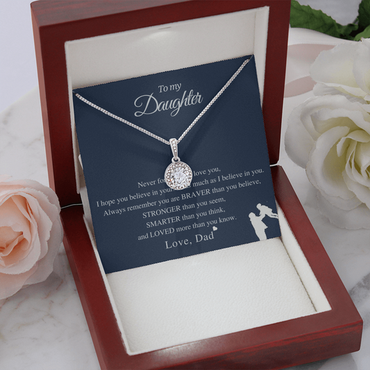 To My Beautiful Daughter - Solitaire Necklace Gift