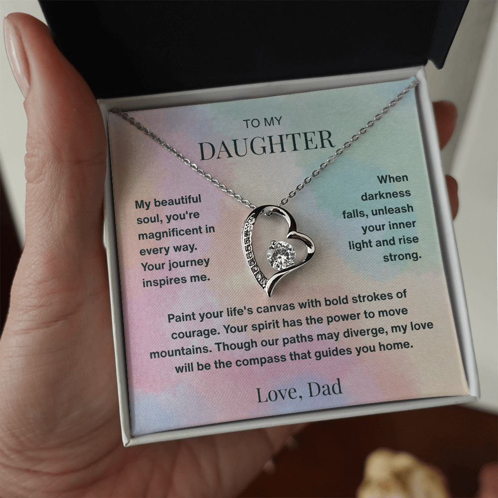To My Dearest Daughter Forever Love Necklace From Dad - Endless Love