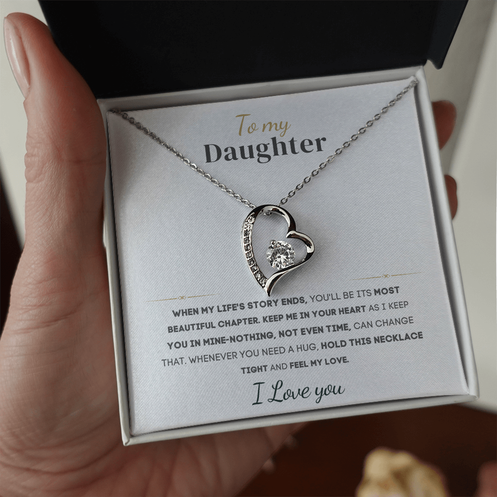 Heart Necklace for Daughter – CZ Pendant Gift from Parents – Meaningful Jewelry for Birthdays, Graduations & Special Occasions