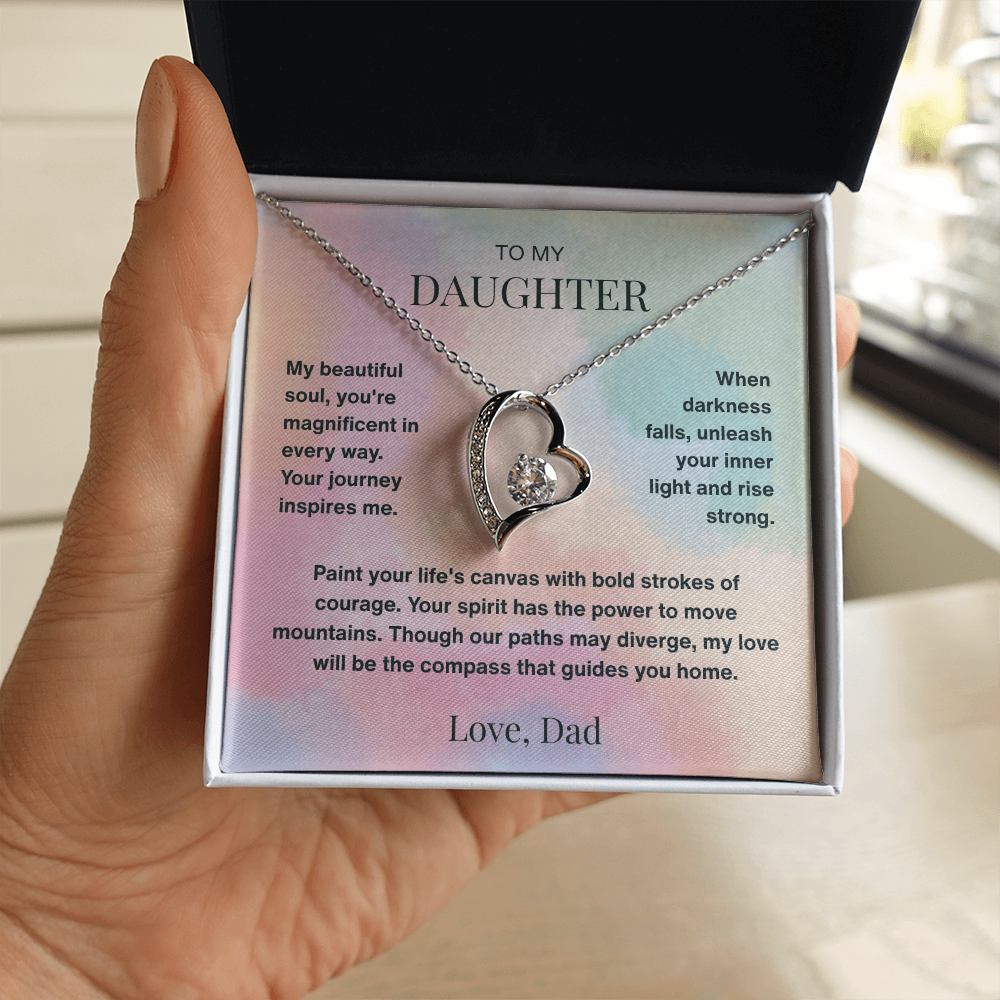 To My Dearest Daughter Forever Love Necklace From Dad - Endless Love