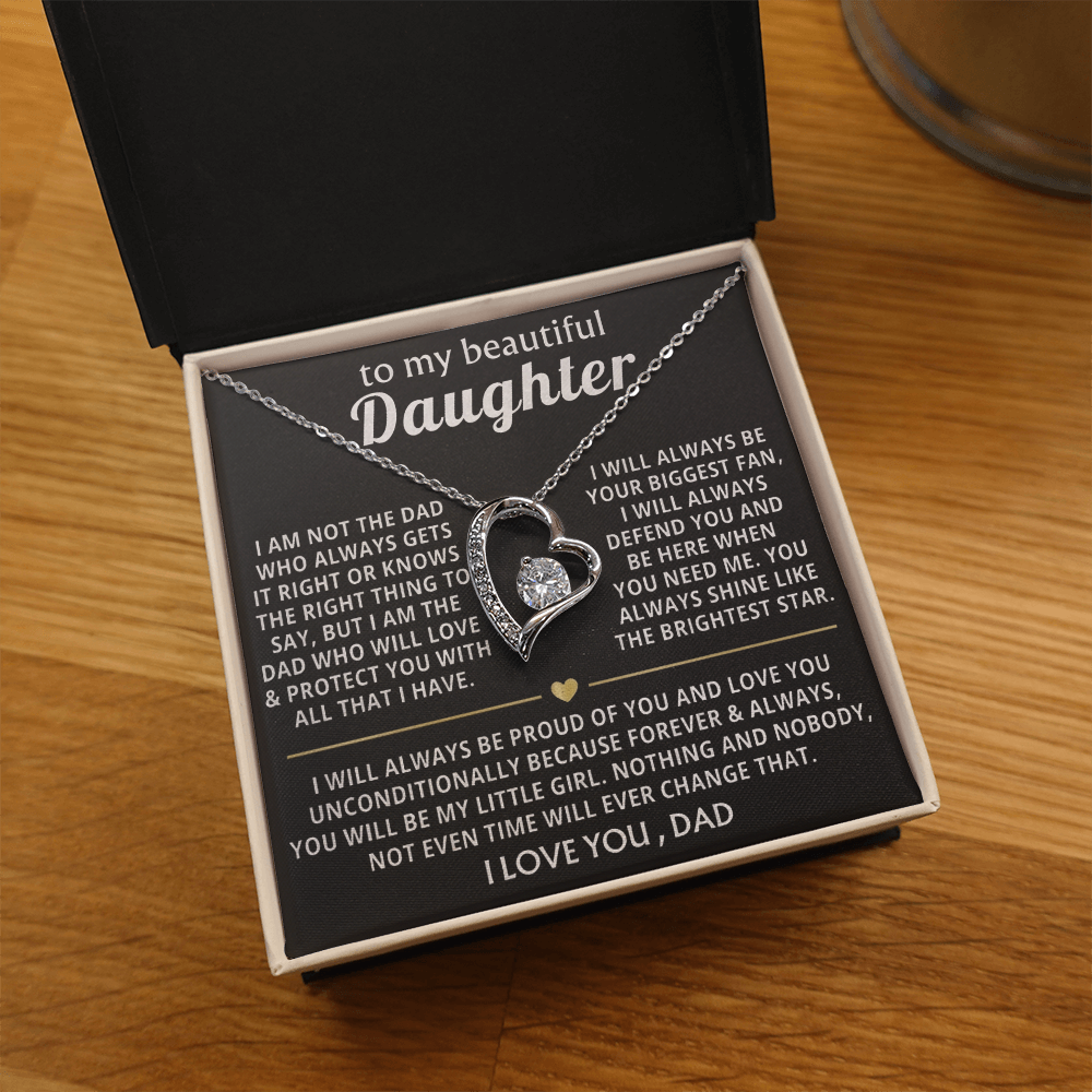 Forever Your Little Girl – A Father’s Heart Necklace for His Daughter