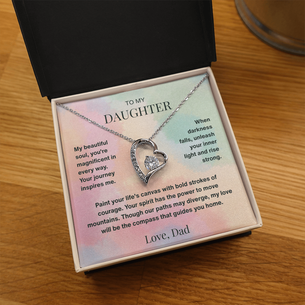 To My Dearest Daughter Forever Love Necklace From Dad - Endless Love