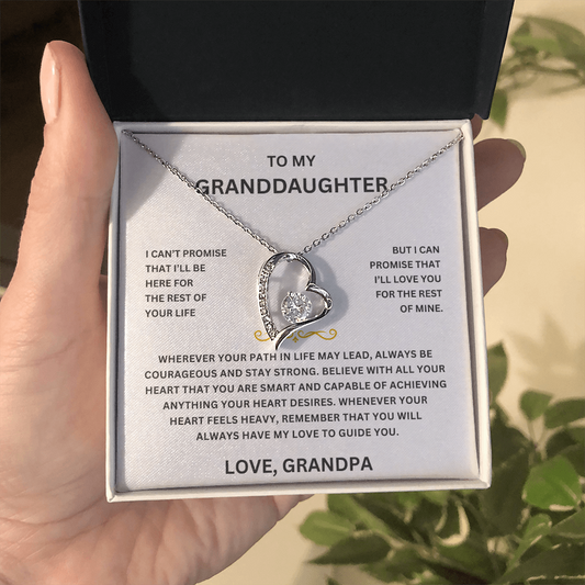 Heart Necklace for Granddaughter – Symbol of Love and Connection – Premium CZ Stones – Gift from Grandpa
