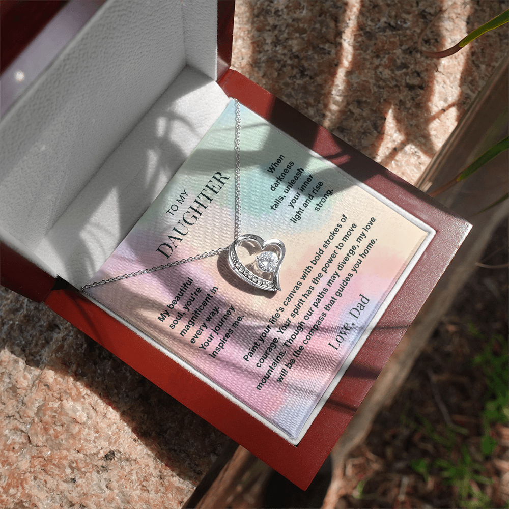 To My Dearest Daughter Forever Love Necklace From Dad - Endless Love