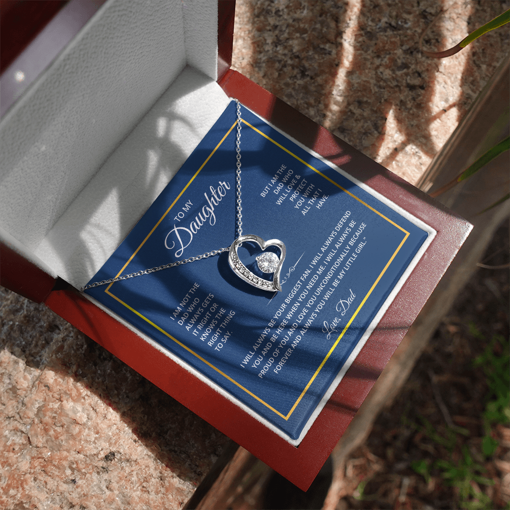 To My Daughter Necklace From Dad With Heartfelt Message - Forever Love Necklace