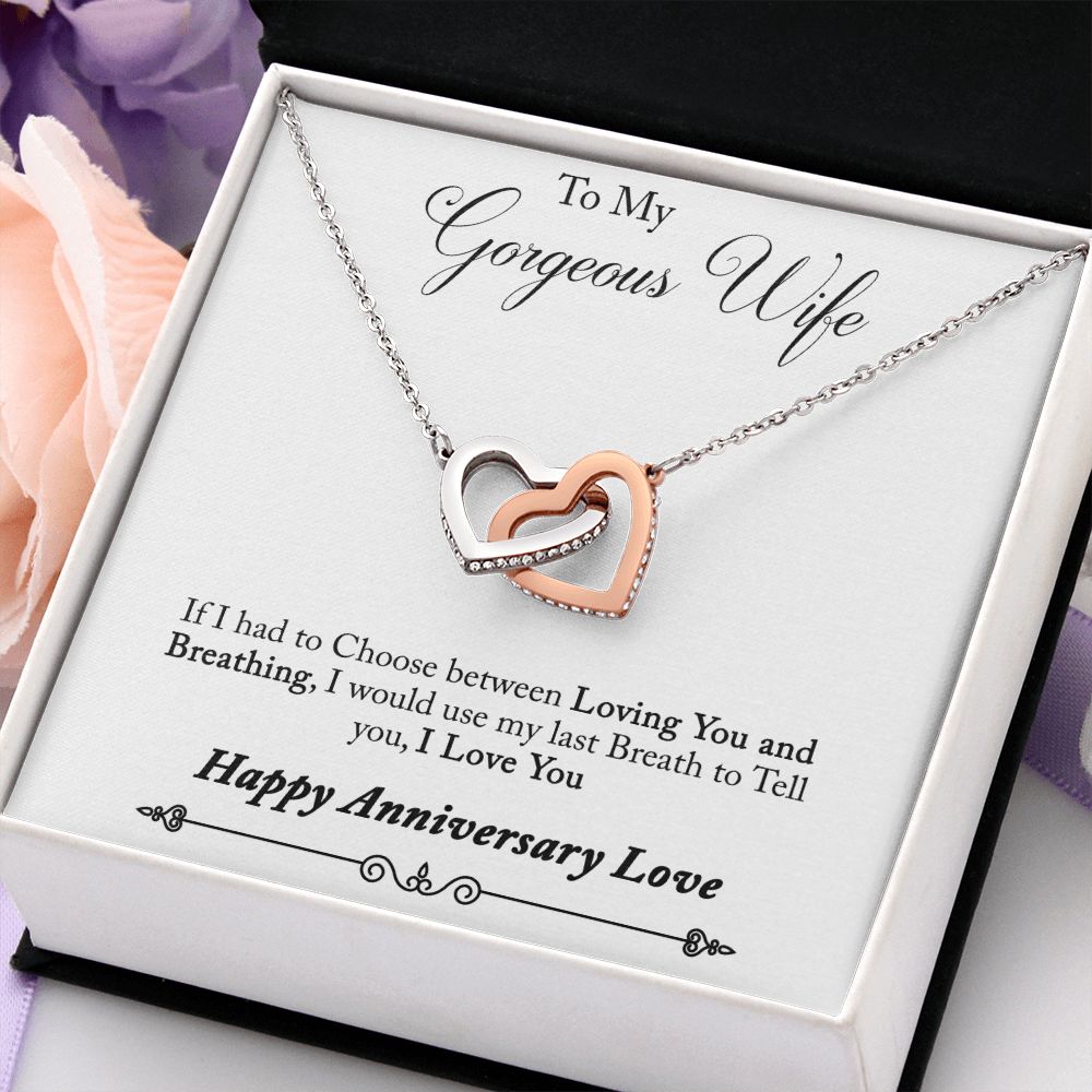 Unique Gift For Wife - Interlocking Heart Necklace