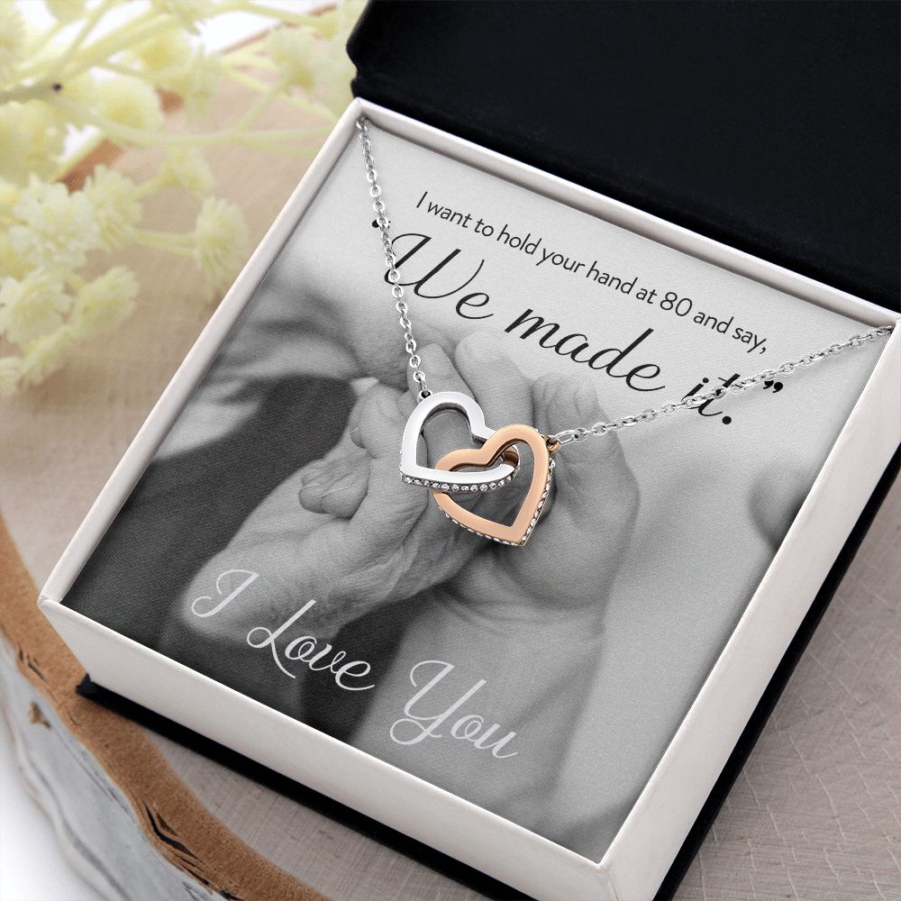 We made it - Interlocking Heart Necklace