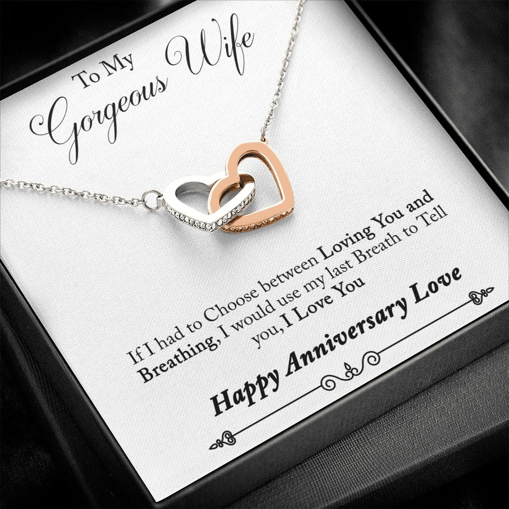 Unique Gift For Wife - Interlocking Heart Necklace