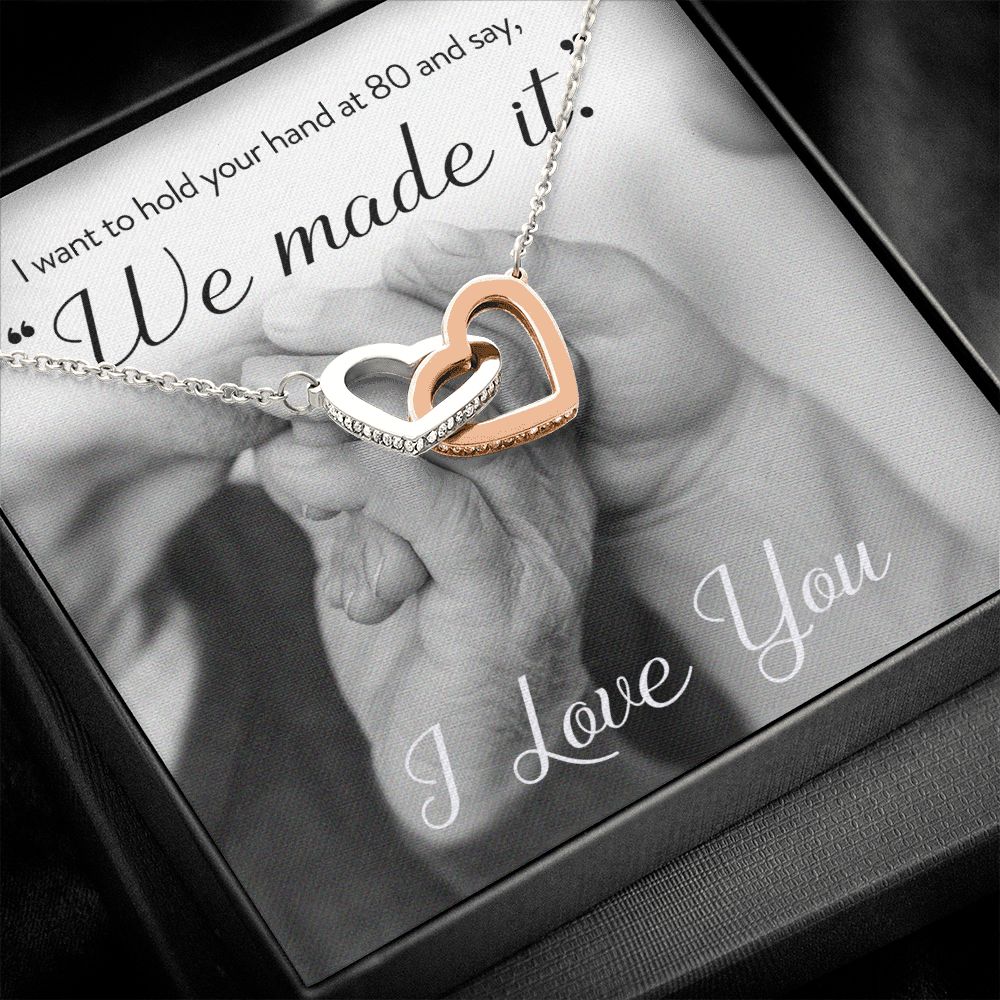We made it - Interlocking Heart Necklace