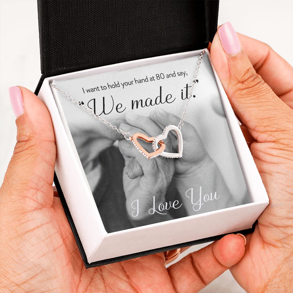 We made it - Interlocking Heart Necklace