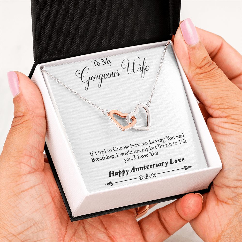 Unique Gift For Wife - Interlocking Heart Necklace